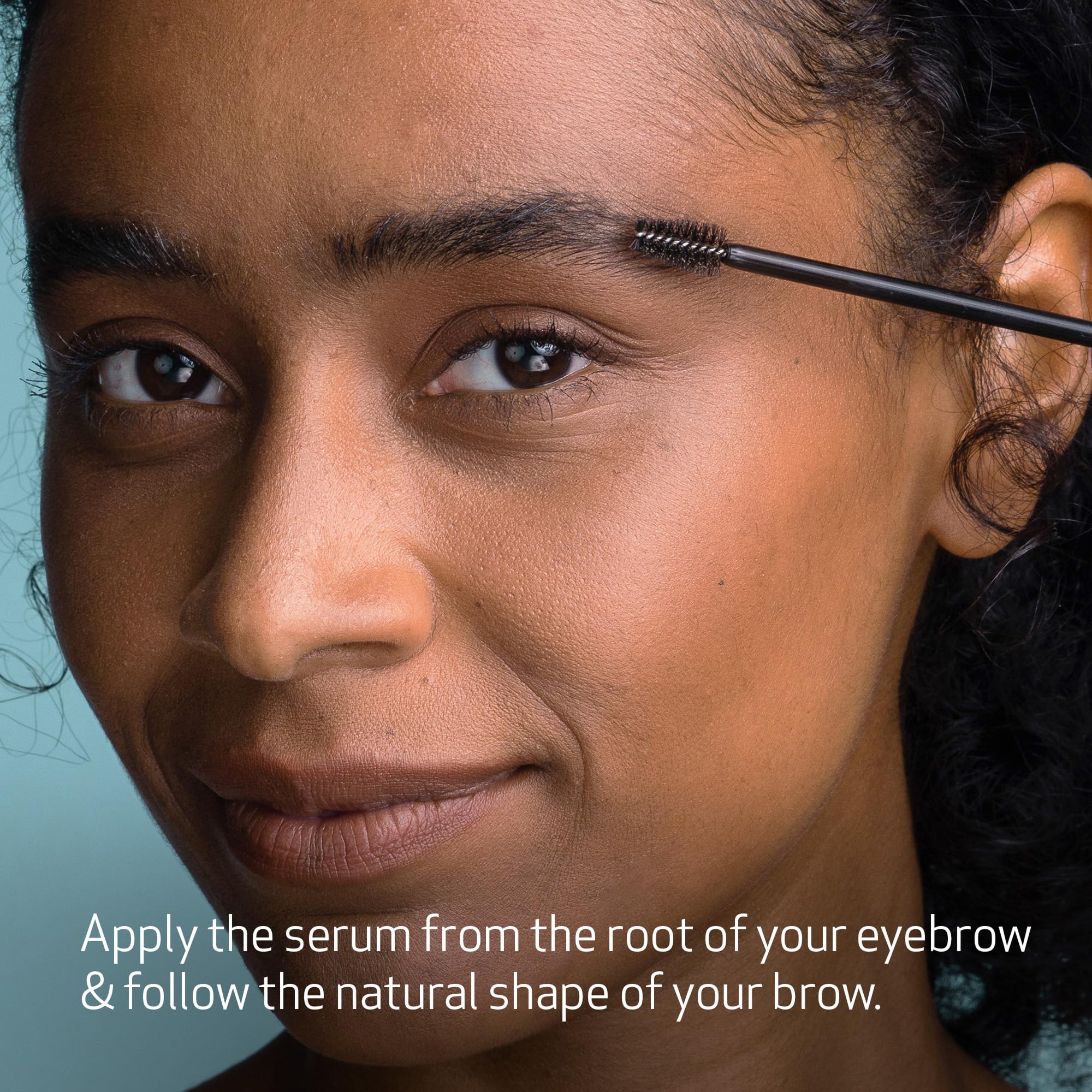 Obagi Nu-Cil brow serum being applied to brow area for fuller look.
