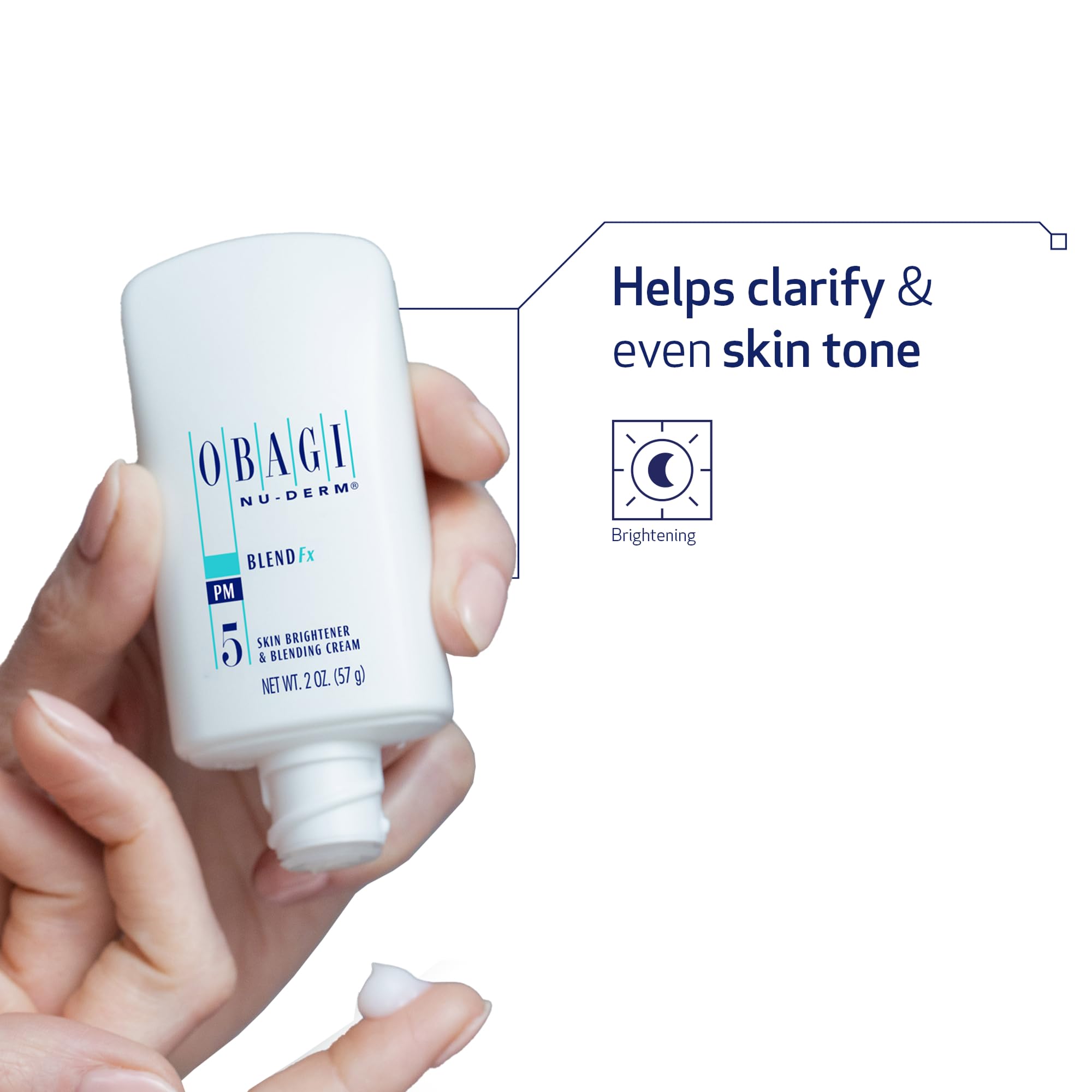 Obagi Nu-Derm Blend Fx jar emphasizes arbutin and vitamin C for skin clarity