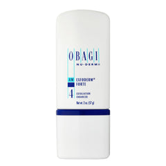 Obagi Nu-Derm Exfoderm Forte exfoliating lotion bottle for smoother skin texture.