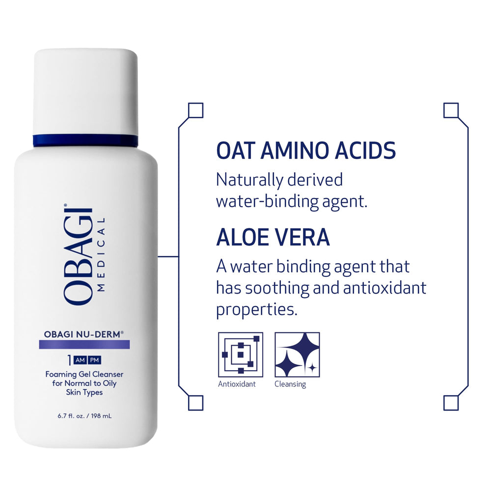 Close-up of cleanser on skin showing gentle foaming action.