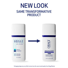 Obagi Nu-Derm Gentle Cleanser bottle highlighting mild cleansing for sensitive skin.