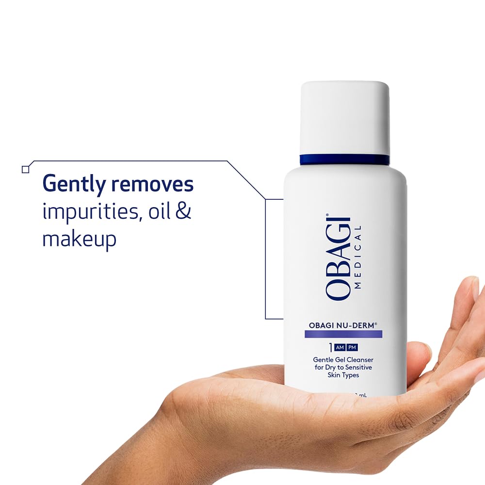 Obagi Nu-Derm Gentle Cleanser used in daily routine for clean skin.