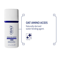 Obagi Nu-Derm Gentle Cleanser texture emphasizes soothing oat amino acids.
