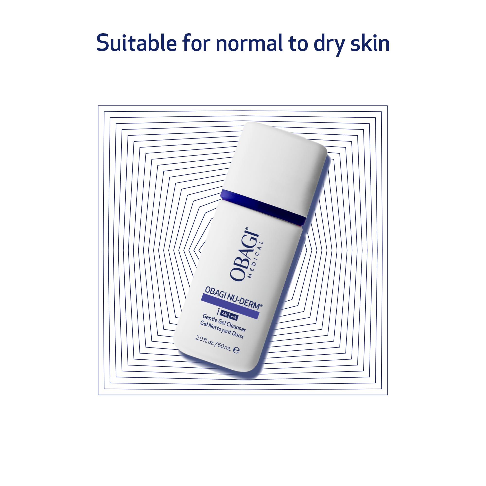 Obagi Nu-Derm Gentle Cleanser travel-size bottle for on-the-go skincare.