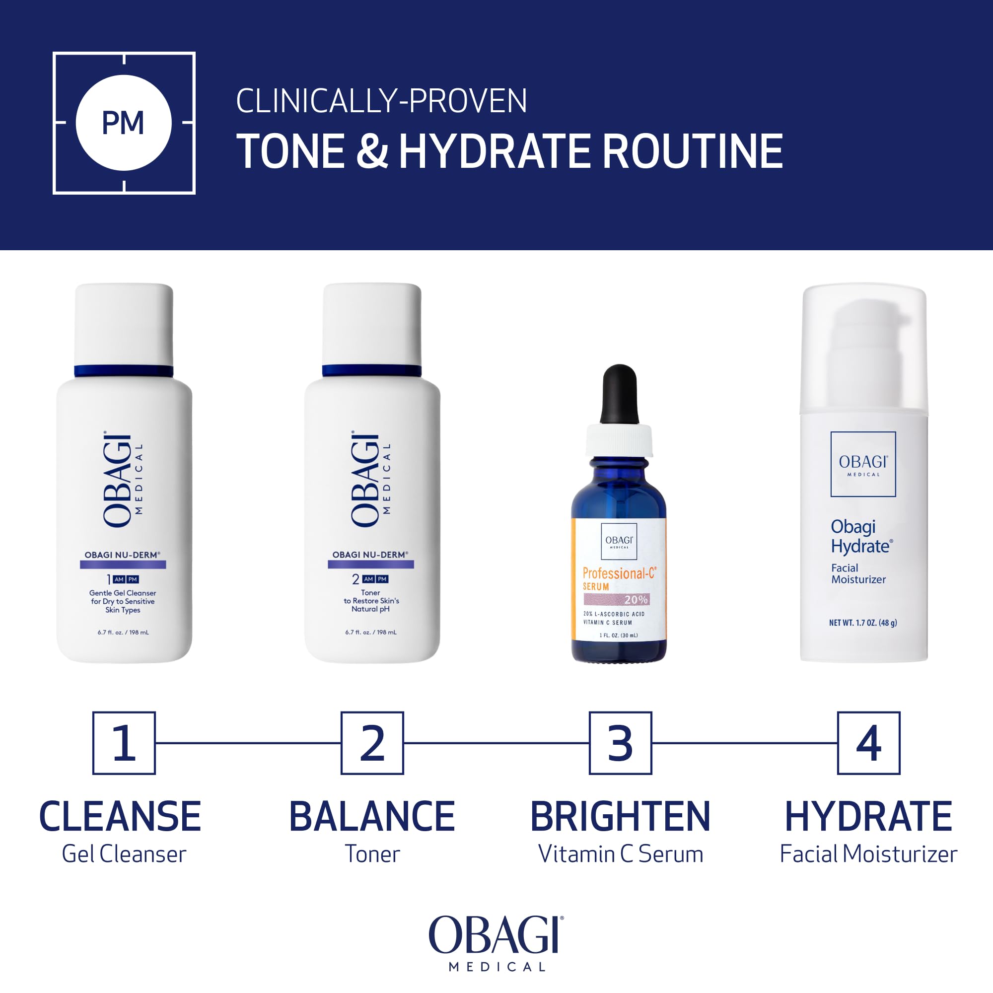 Obagi Nu-Derm Face Toner bottle on the bathroom counter for daily use.