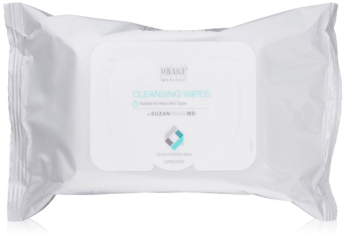Obagi On the Go Cleansing Wipes 25-count pack for fast makeup and oil removal