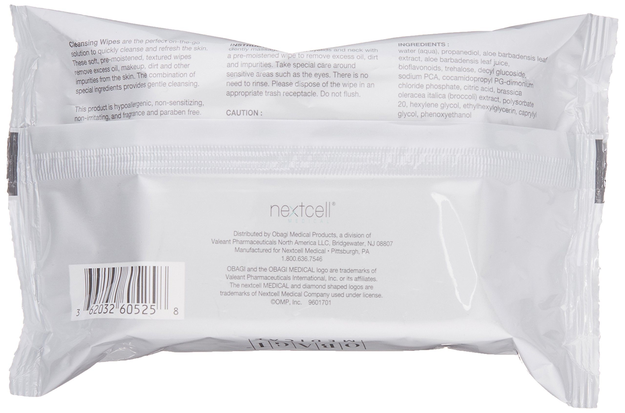 Obagi On the Go Wipes with textured surface for gentle cleansing and makeup removal
