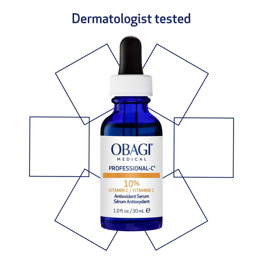 Subtle skin glow after using Obagi Professional-C Serum.