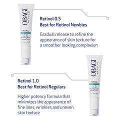 Obagi Medical Retinol 0.5 cream packaging communicates credibility and professional endorsement.