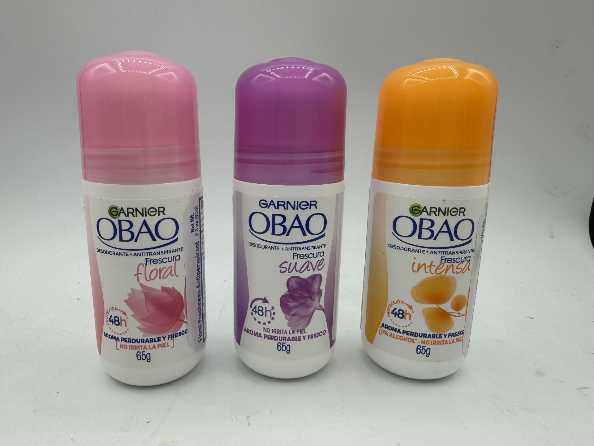 Obao desodorante para mujer, paquete 3, opciones para diferentes días.