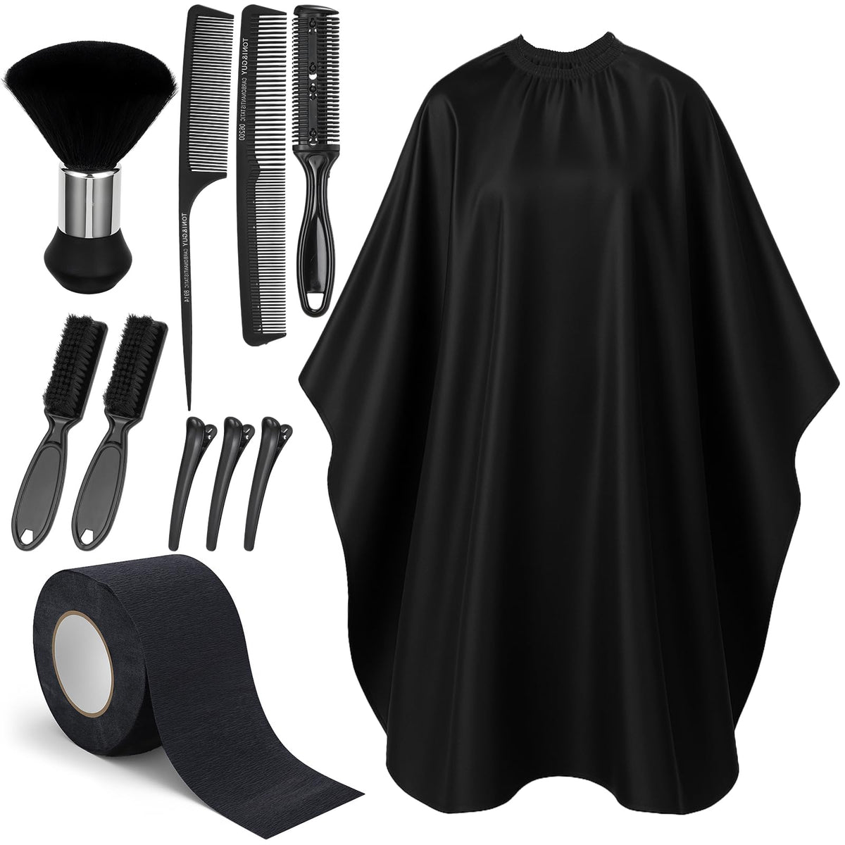 obeoby 10-in-1 barber cape kit cutting cape enhances clean, precise home grooming