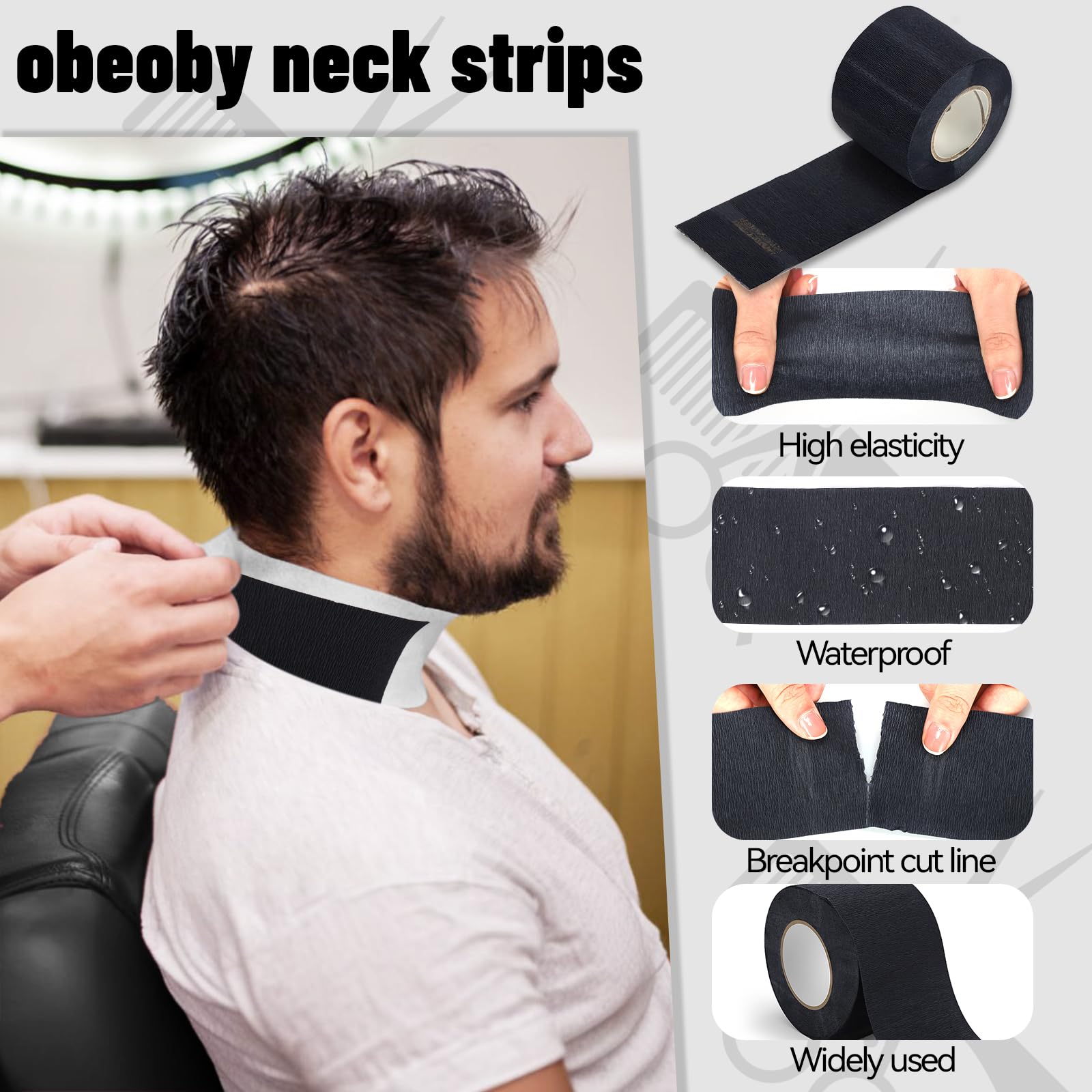 obeoby 10-in-1 barber cape kit neck strips for secure, comfortable fit
