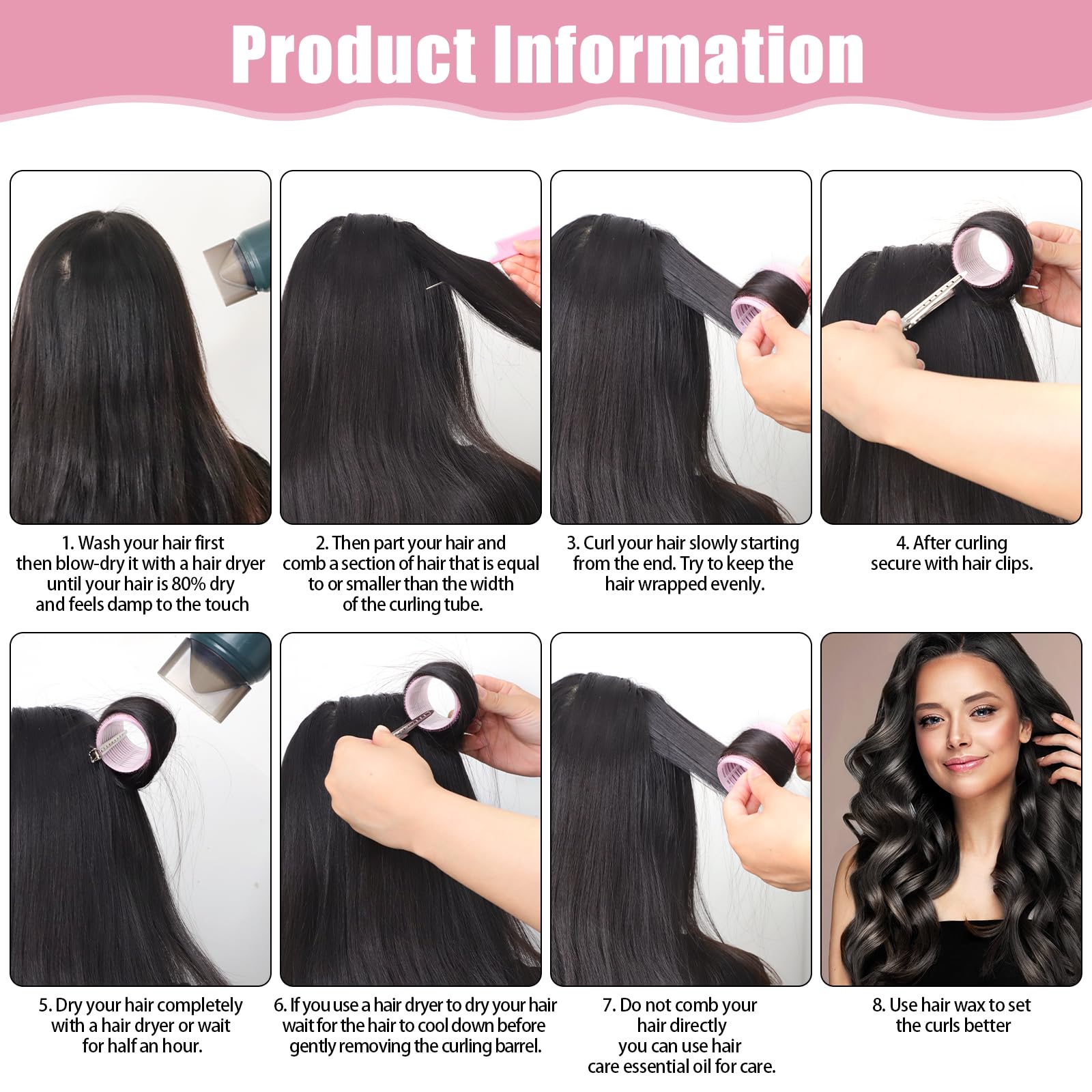 Obeoby pink 25mm roller for bangs and ends