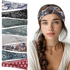 obeoby 8-pack headbands with front knots for casual wear and workouts