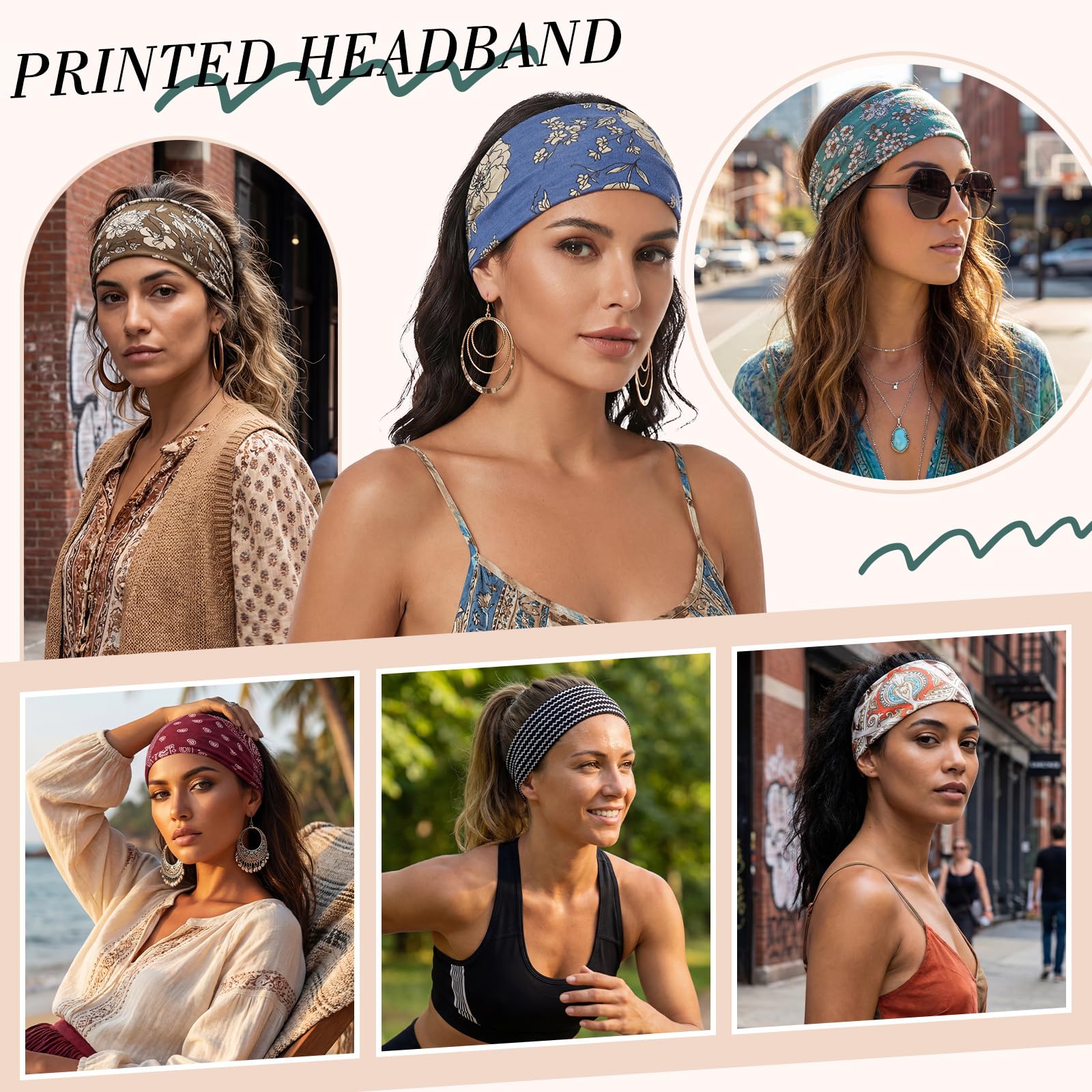 obeoby boho headbands assorted prints with packaging emphasizing gift-ready set