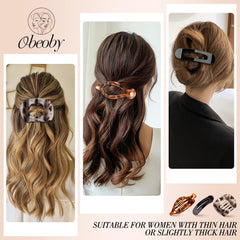 Obeoby clip largo plano 4-3x1-3 pulgadas, ideal para peinados firmes