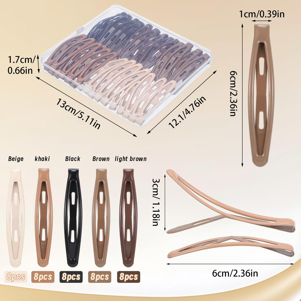 Close-up of durable metal snap hair clip with coated paint by Obeoby
