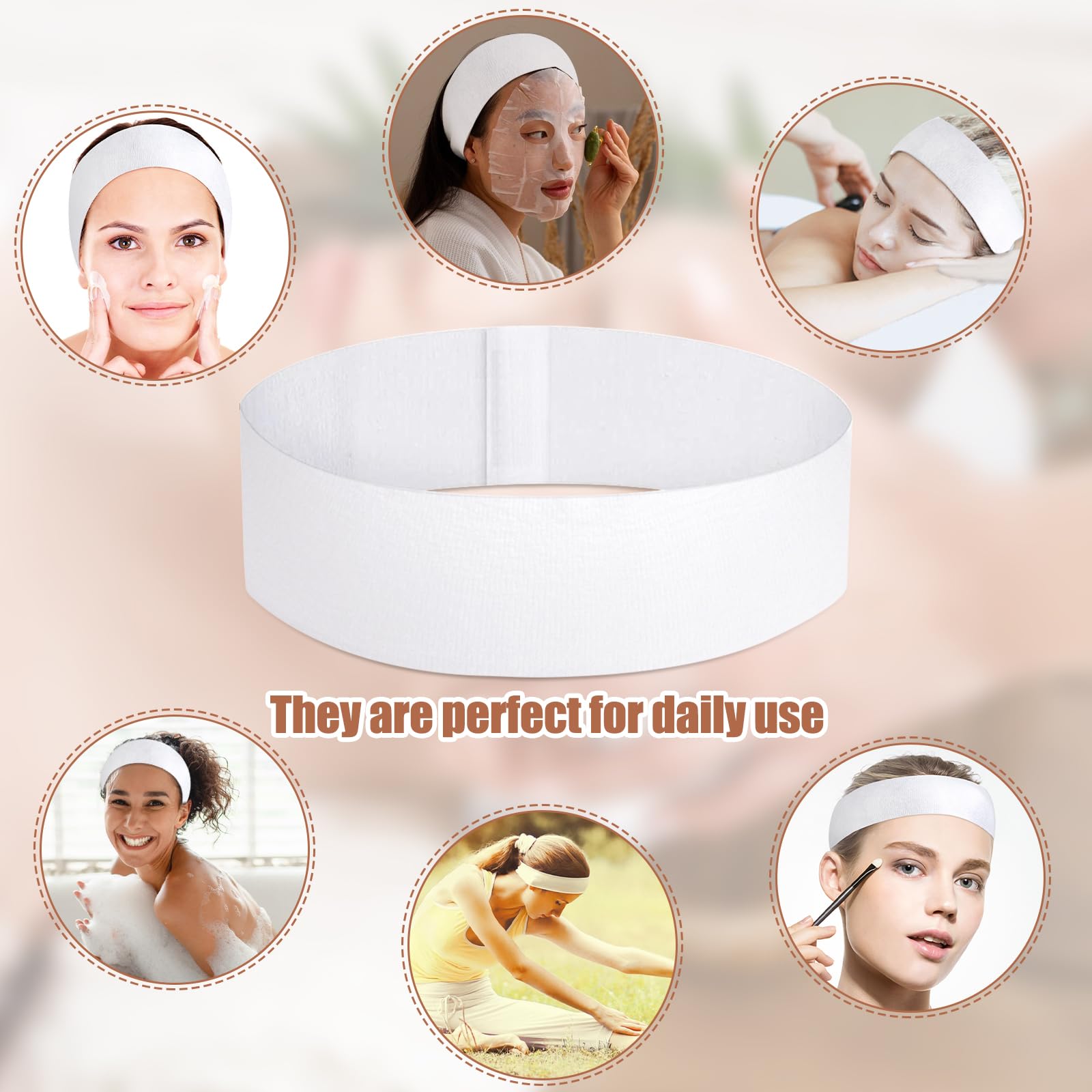 obeoby disposable hairband non-woven fabric keeps hair clean during skincare.
