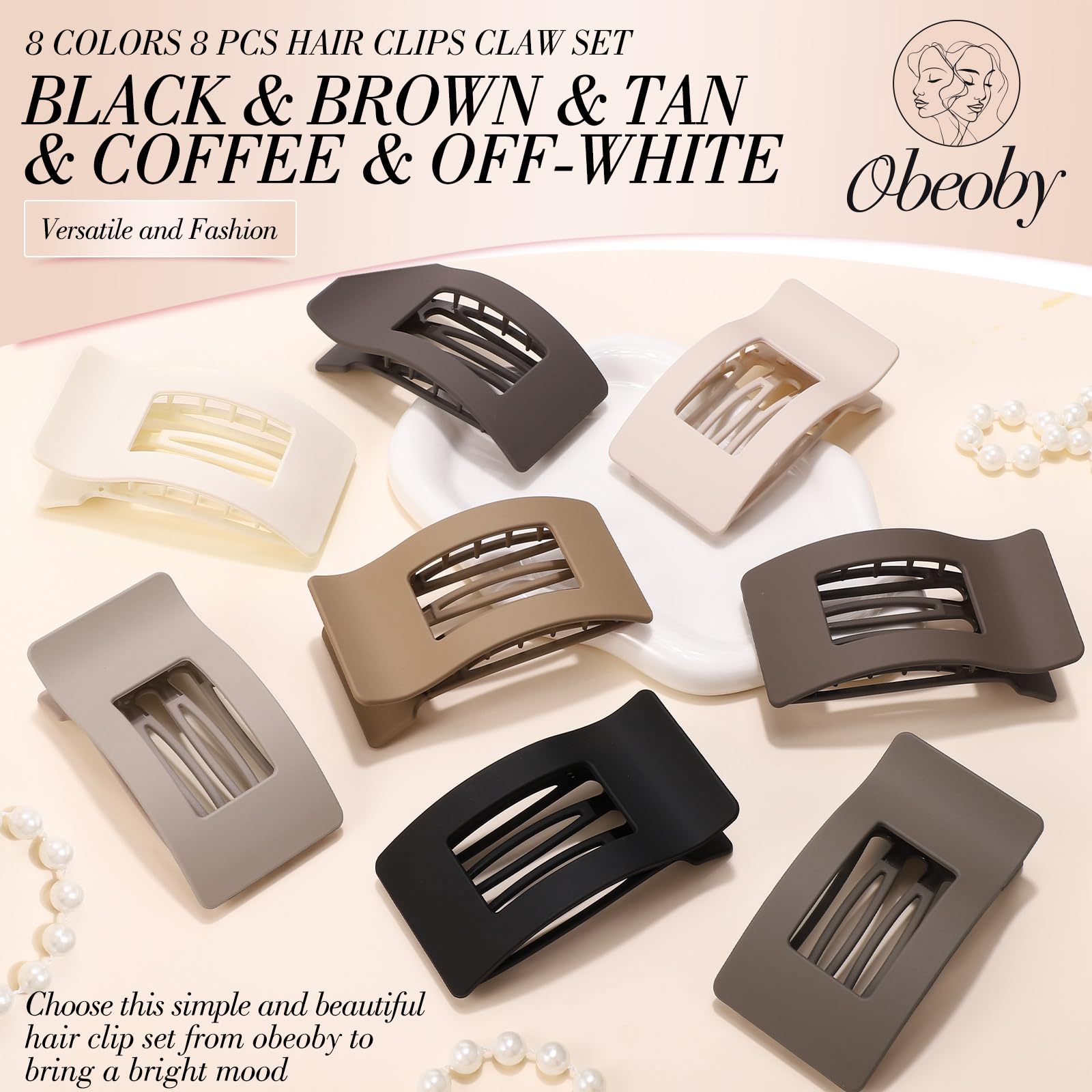 Obeoby eight-color clip set complements outfits and moods.