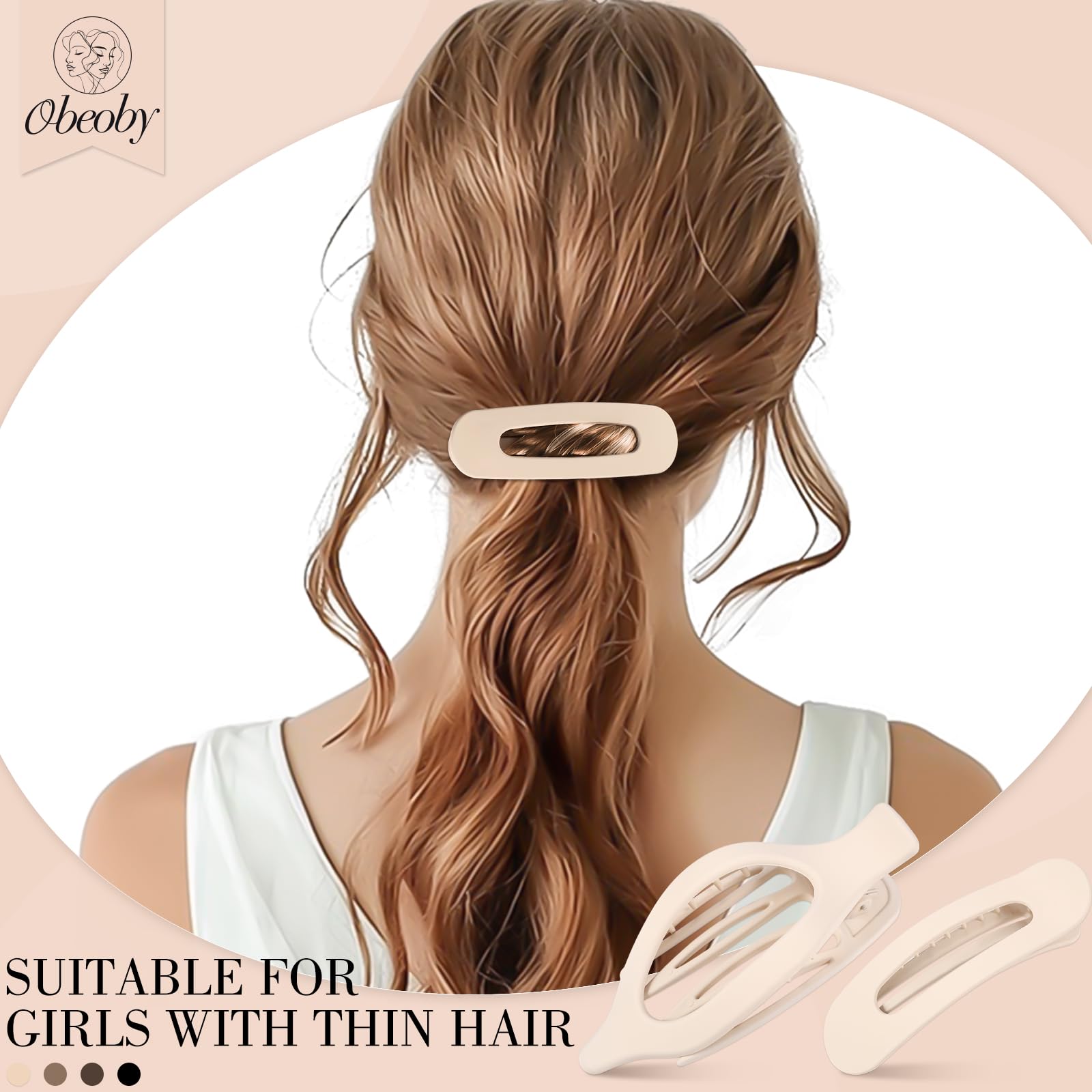 obeoby flat clip matte surface feels soft on hair
