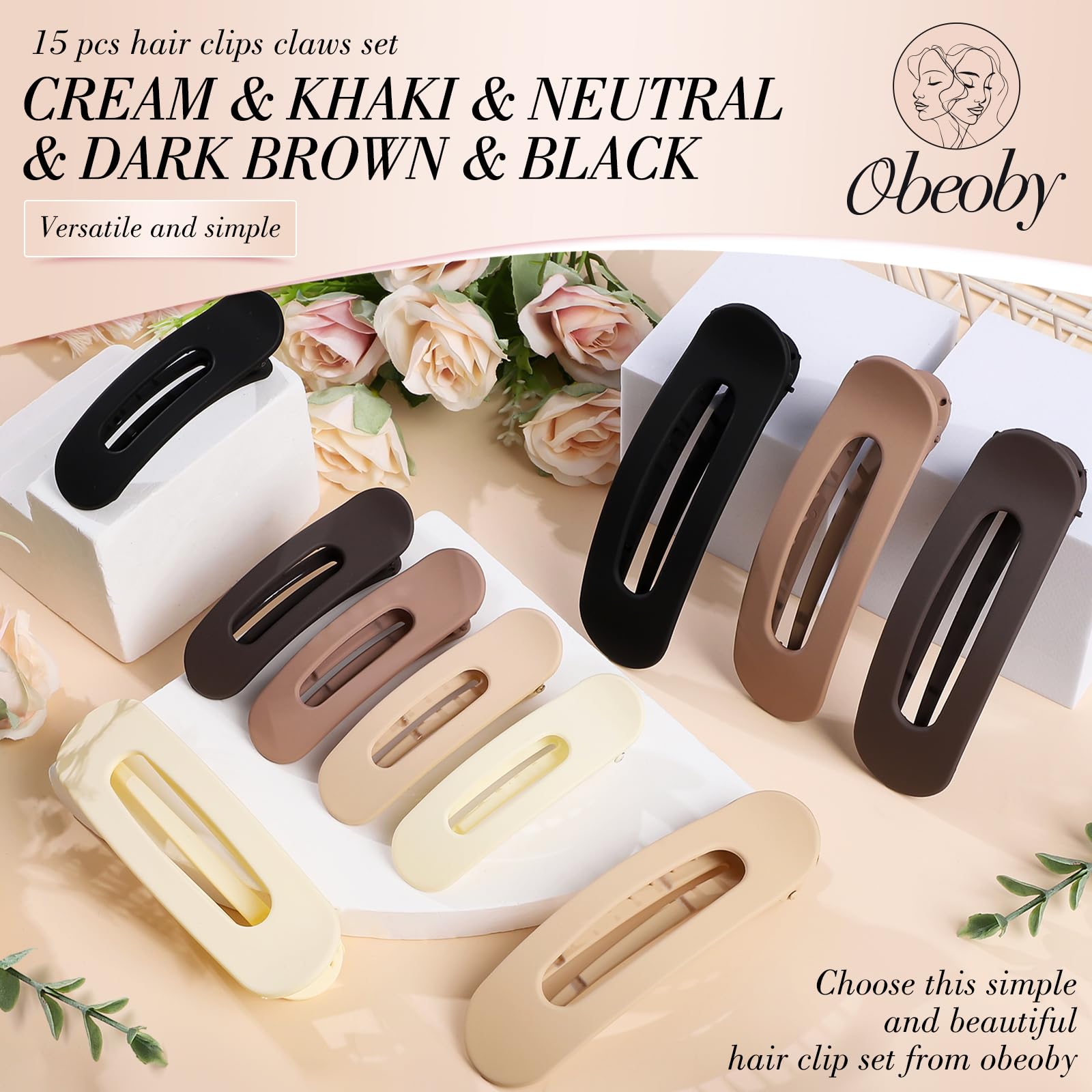 Obeoby small flat clip for bangs and fringe control.