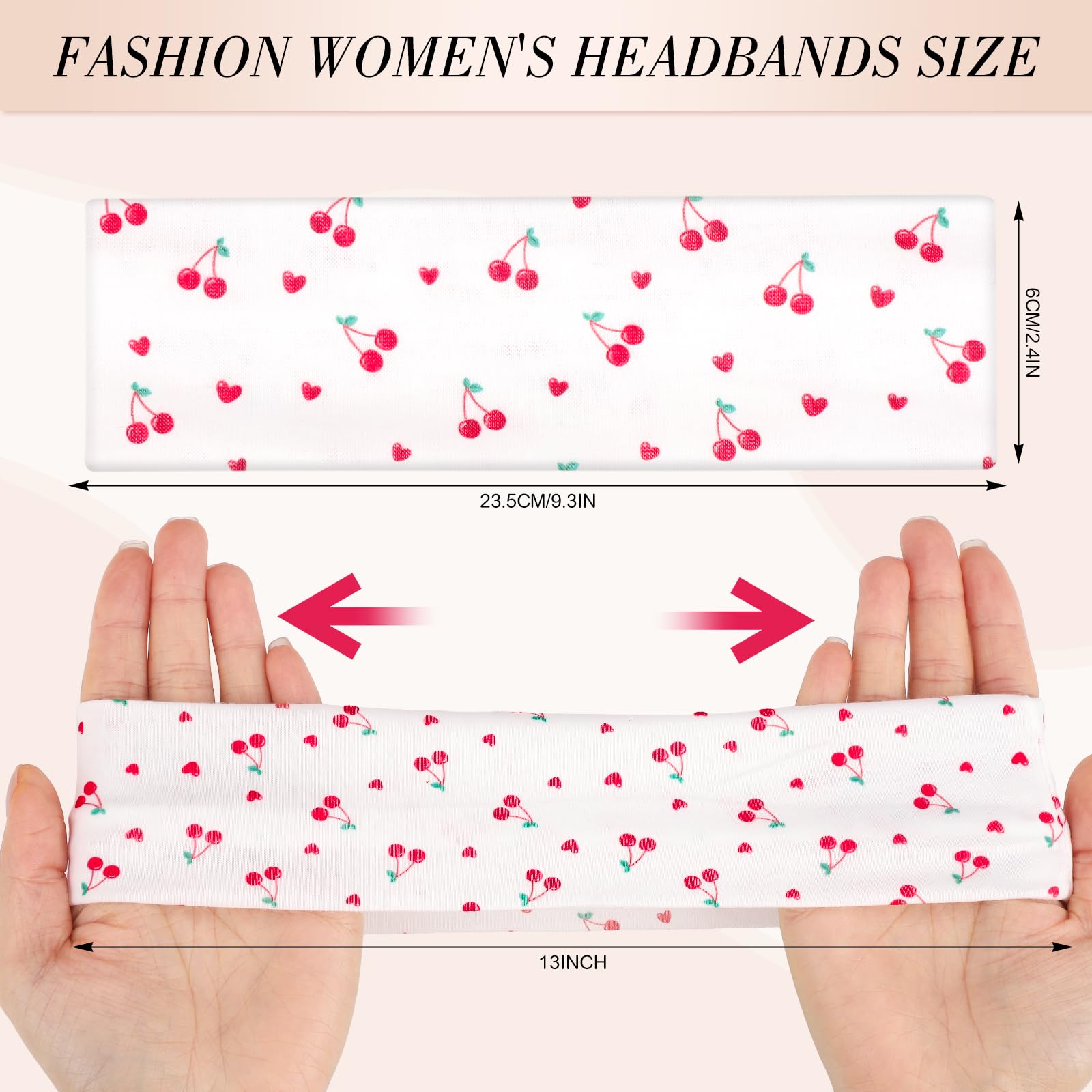 obeoby cherry print headband, playful teen accessory for outfits and casual looks