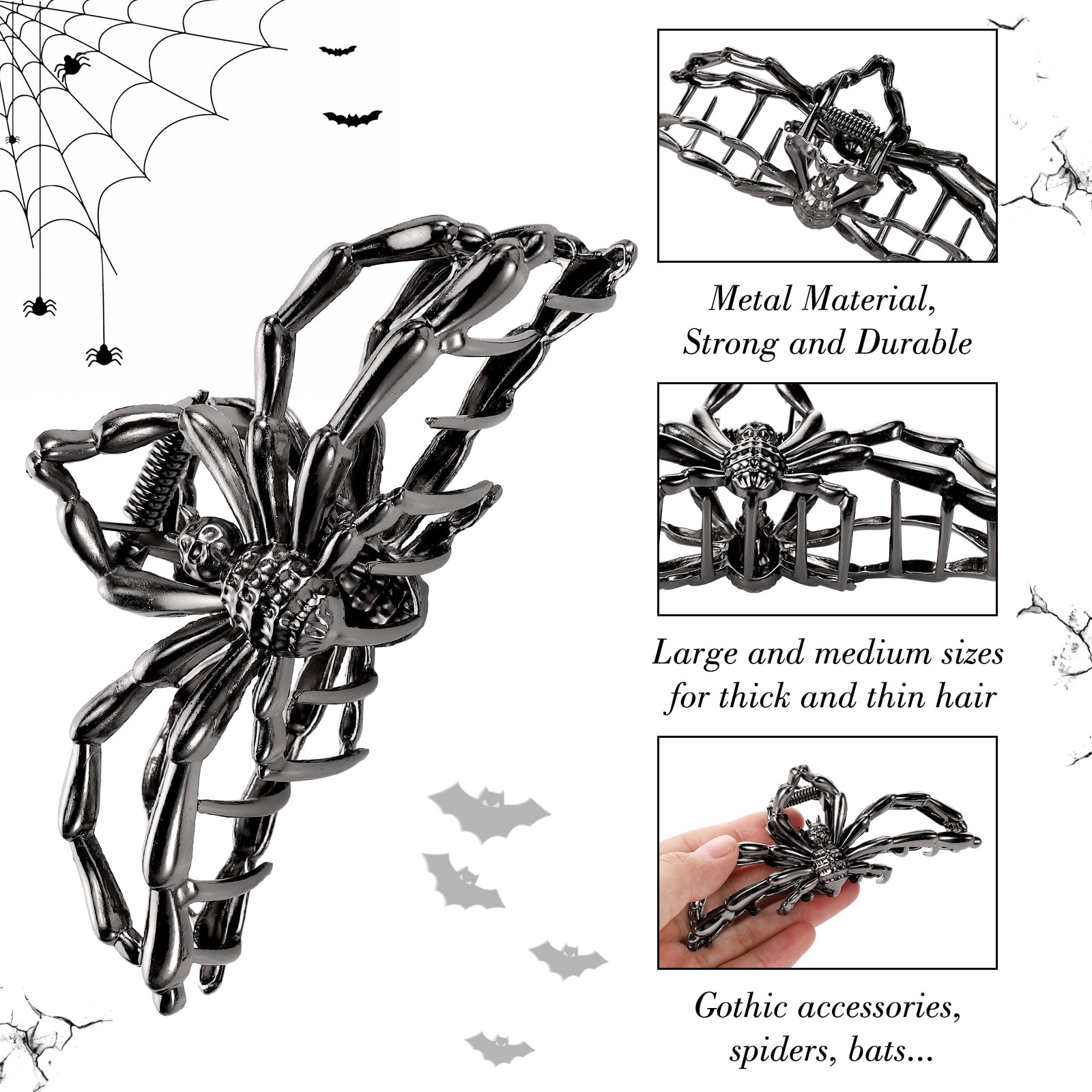 Obeoby gothic skull design clip adds edgy style for Halloween looks.