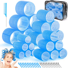 Obeoby blue 60mm jumbo hair roller for dramatic waves and secure setting