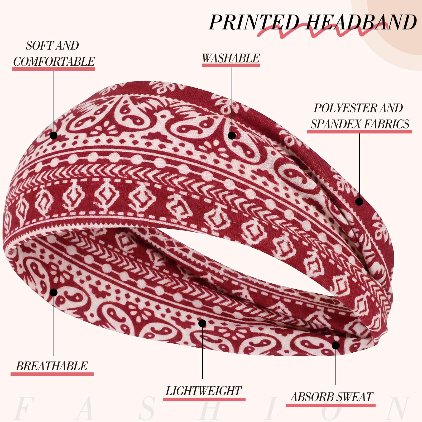 obeoby elastic headbands with soft stretch for all-day comfort