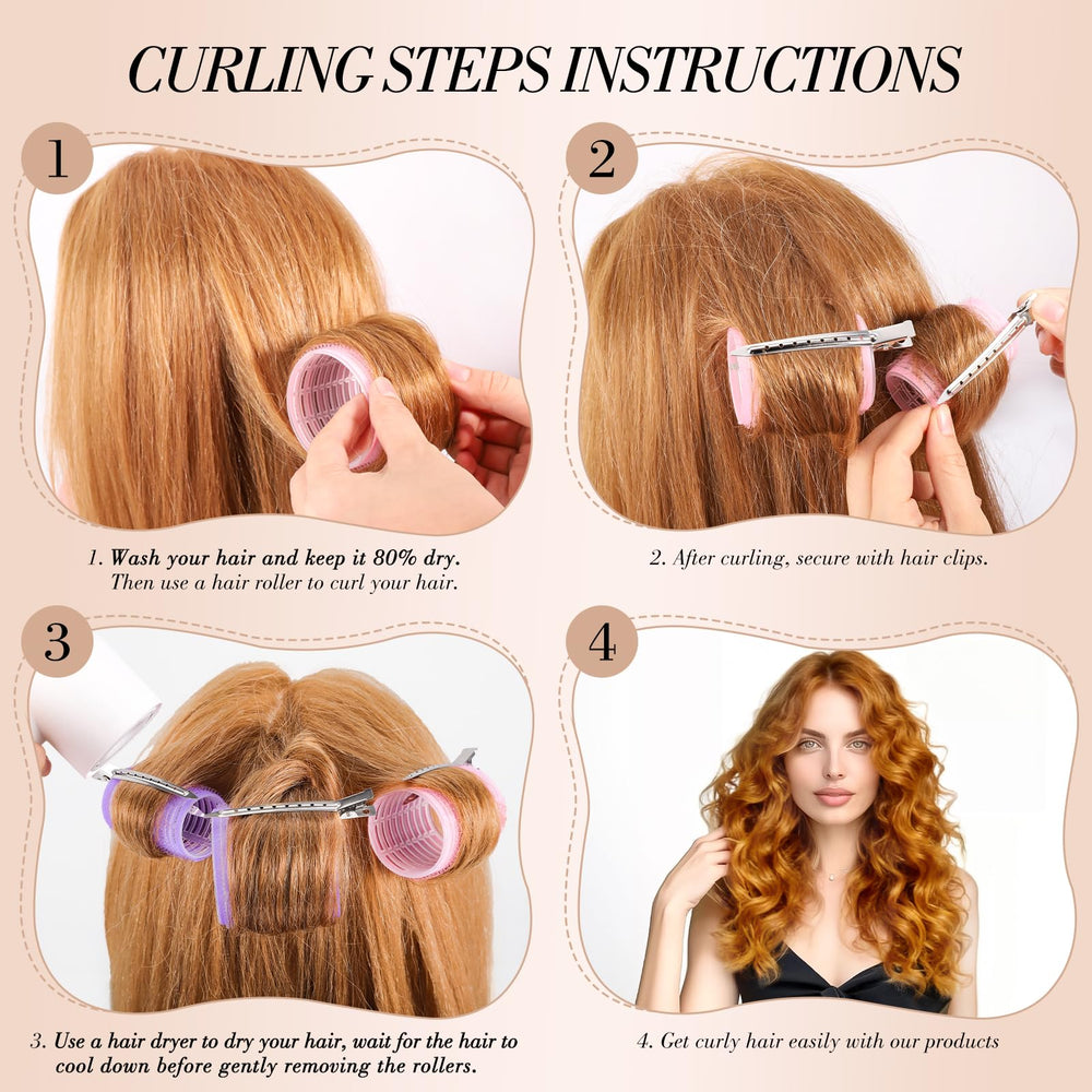 Obeoby jumbo to small rollers showing full size range for curls and bangs