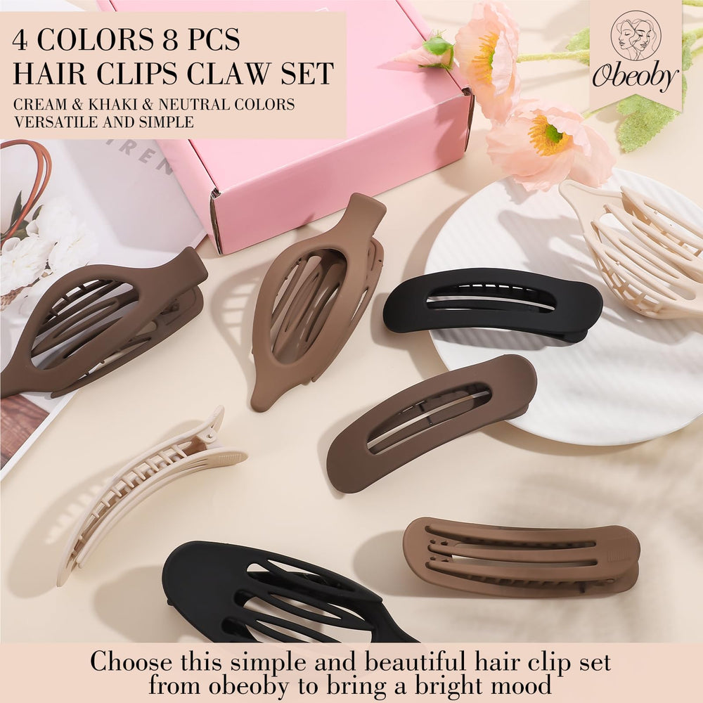 obeoby neutral color flat clips paired with outfits for daily wear
