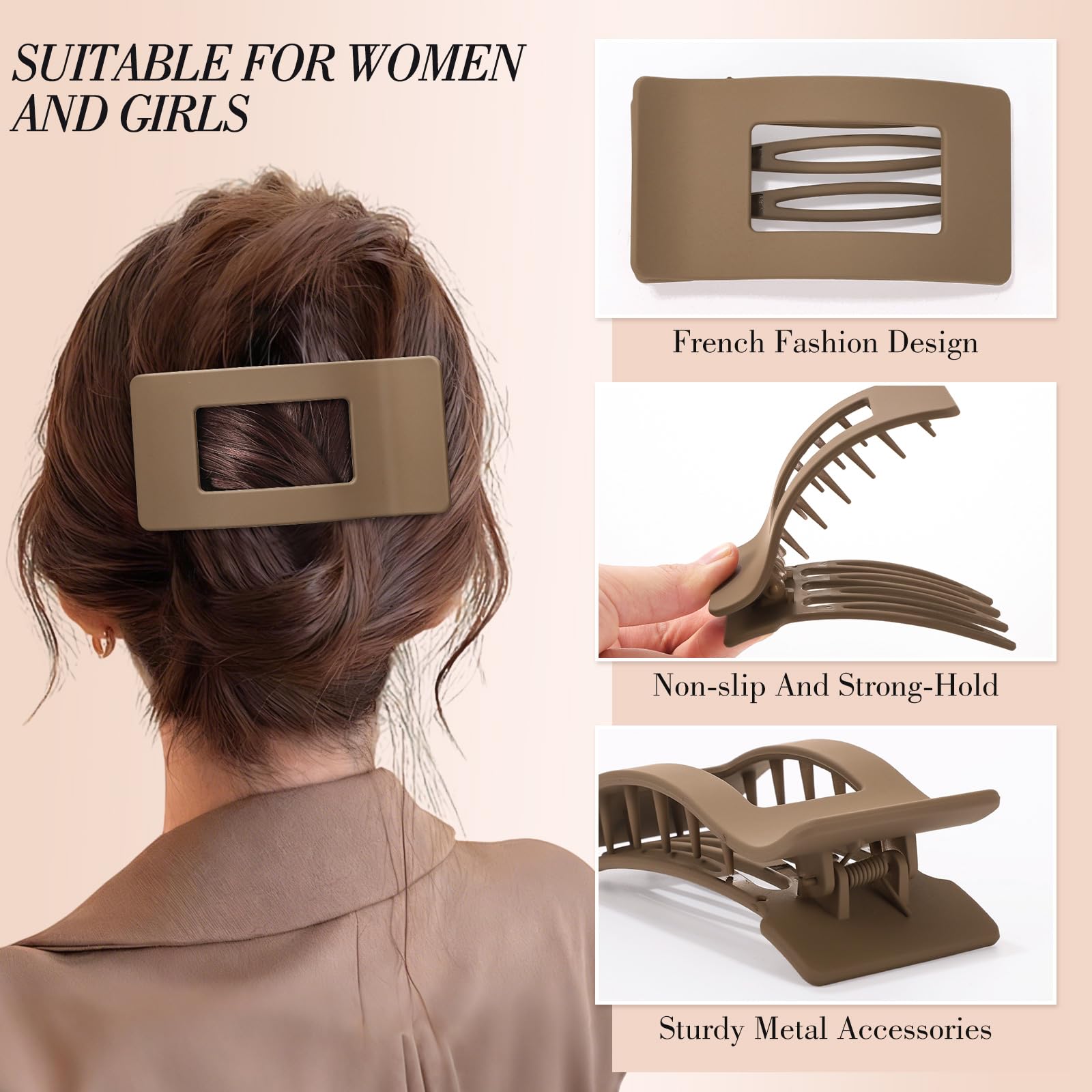 Obeoby non-slip teeth clip grips hair lightly without damage.
