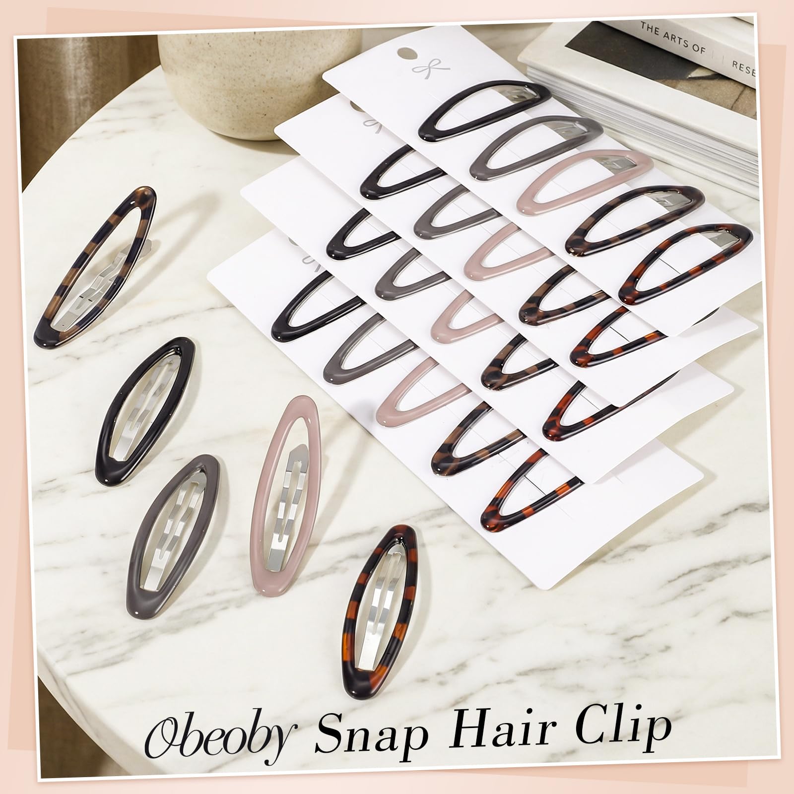 Obeoby oval barrette 2.68-inch for securing bangs or sections