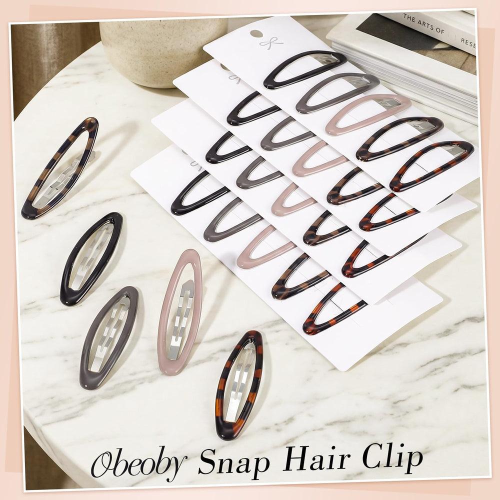 Obeoby oval barrette 2.68-inch for securing bangs or sections