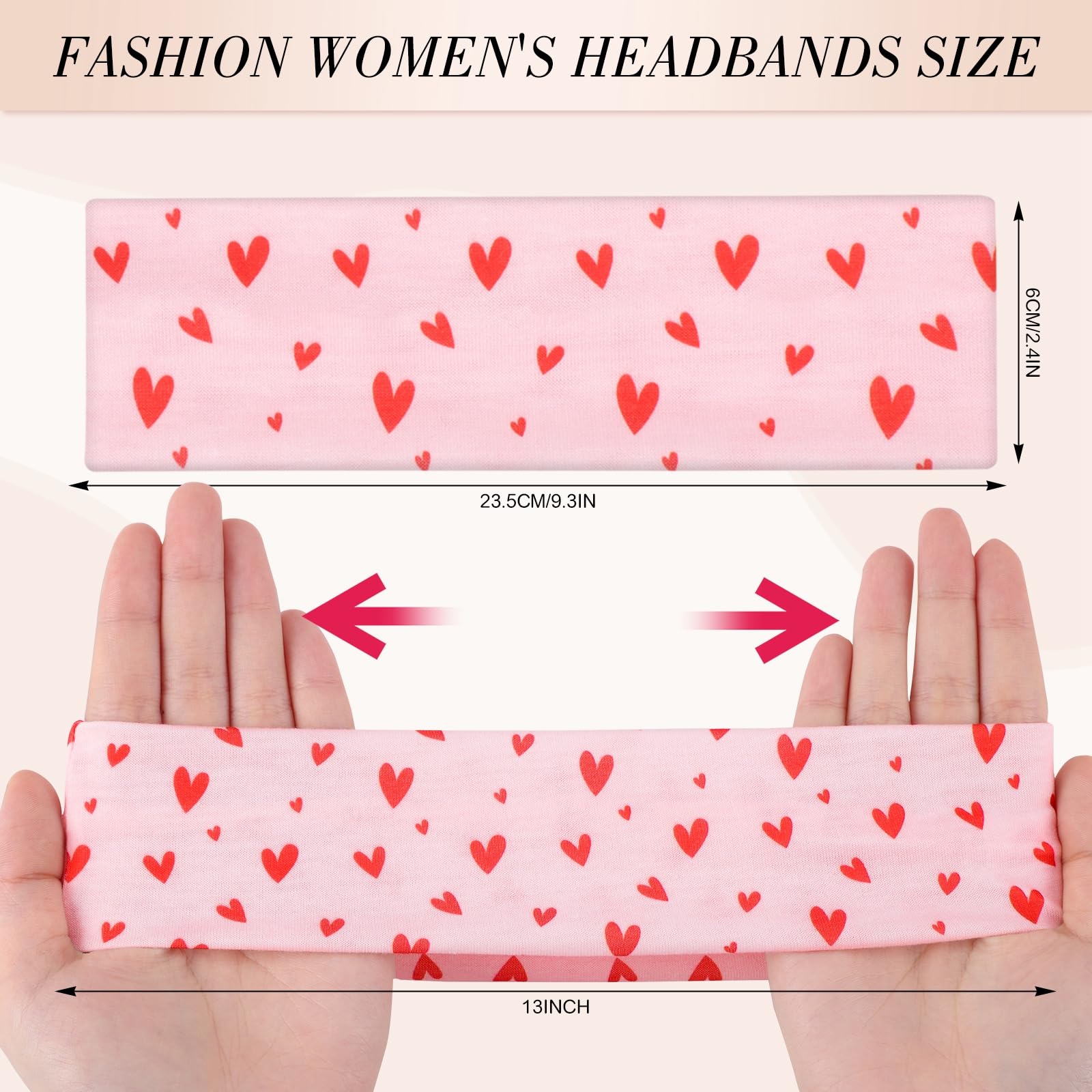 obeoby Pink Cute Headbands floral pattern styling with casual outfit