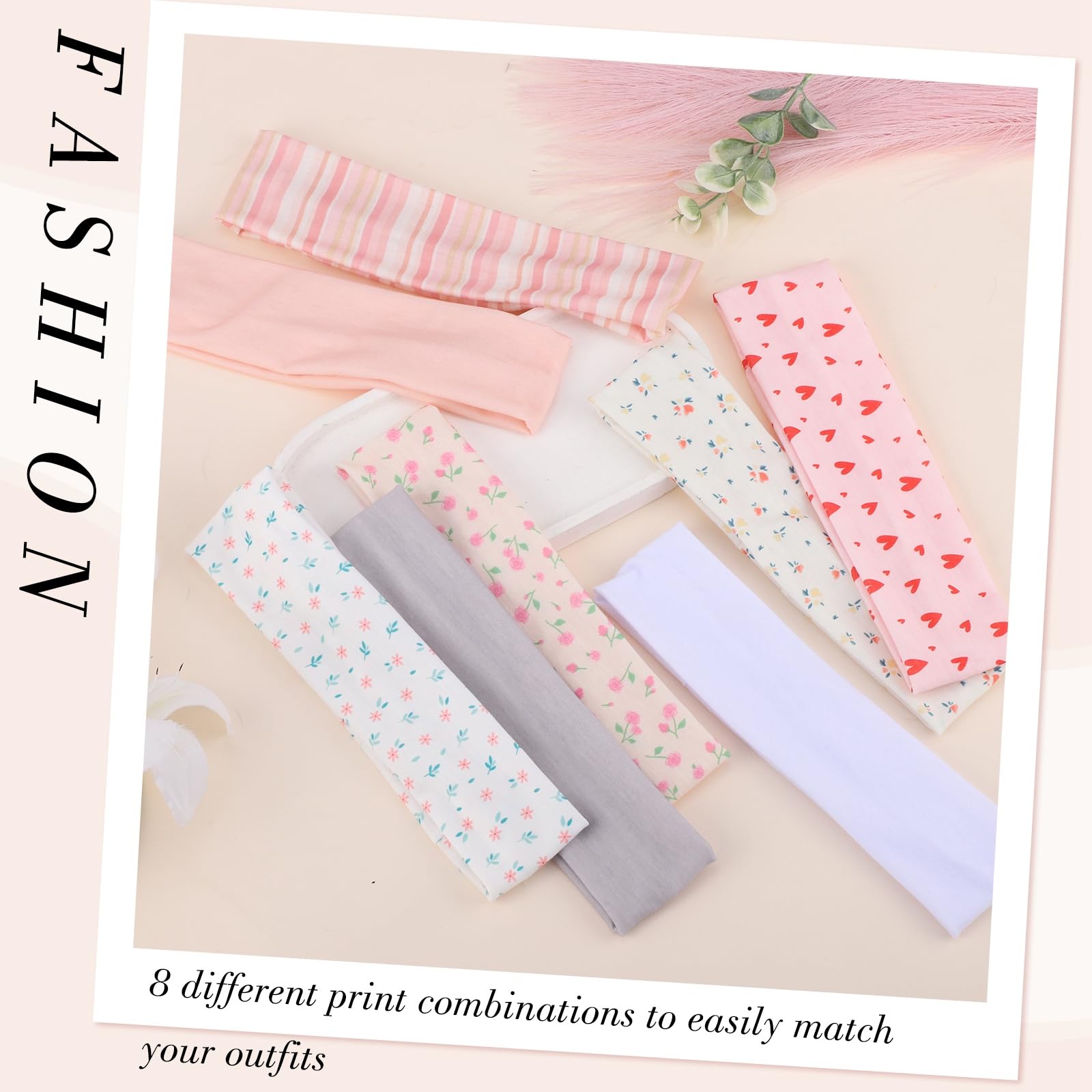 obeoby Pink Cute Headbands heart design adds playful charm and fit