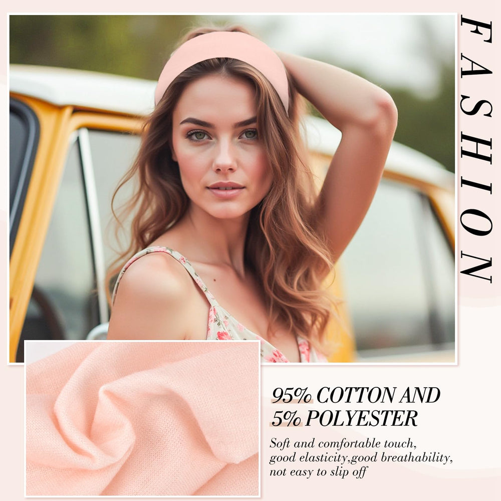 obeoby Pink Cute Headbands solid color versatile everyday wear