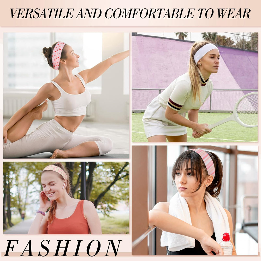 obeoby Pink Cute Headbands ideal for sports and yoga with stay-put grip