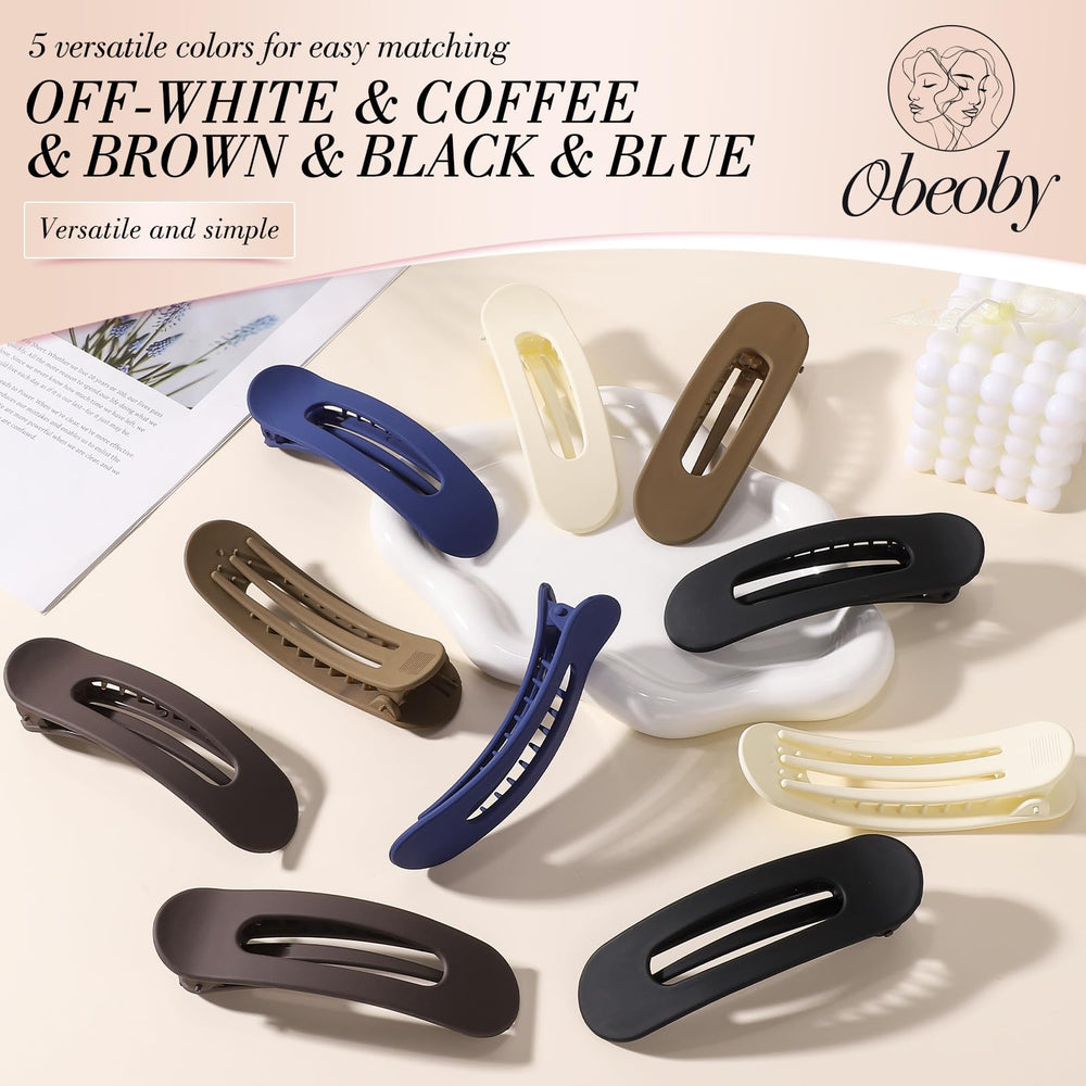 Obeoby pinzas planas mate beige, diseño ligero para uso diario