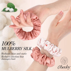 Obeoby seda morera cereza rosa uso diario para peinados sin tensión.