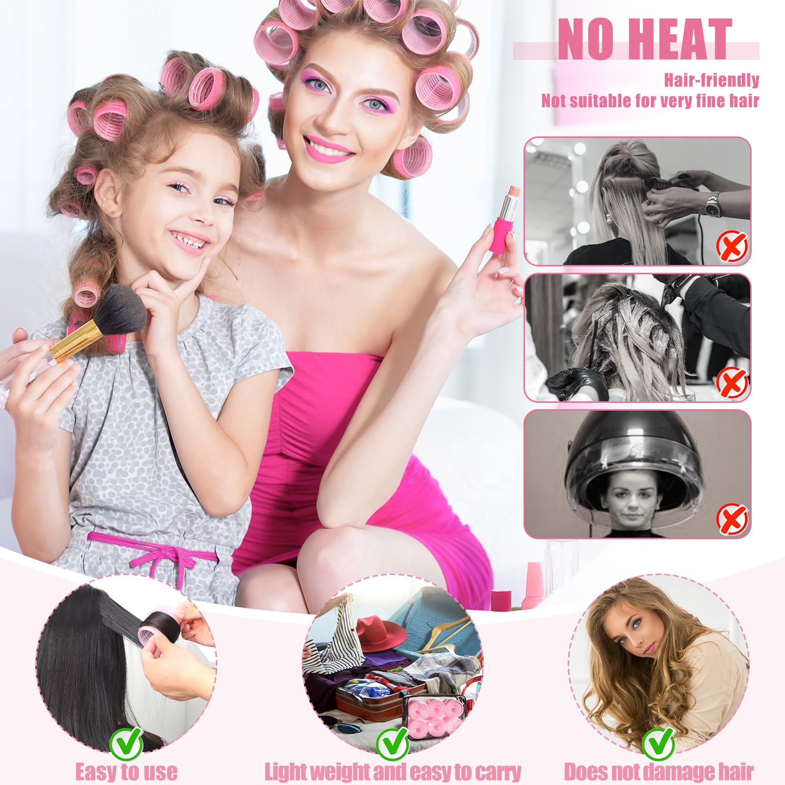 Obeoby clips and rat-tail comb included for secure styling