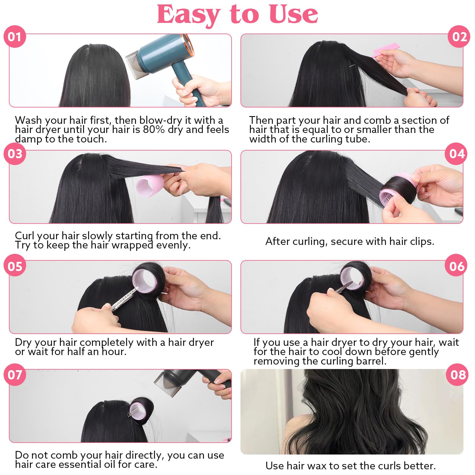 Obeoby 25mm small roller for bangs and precise curls.
