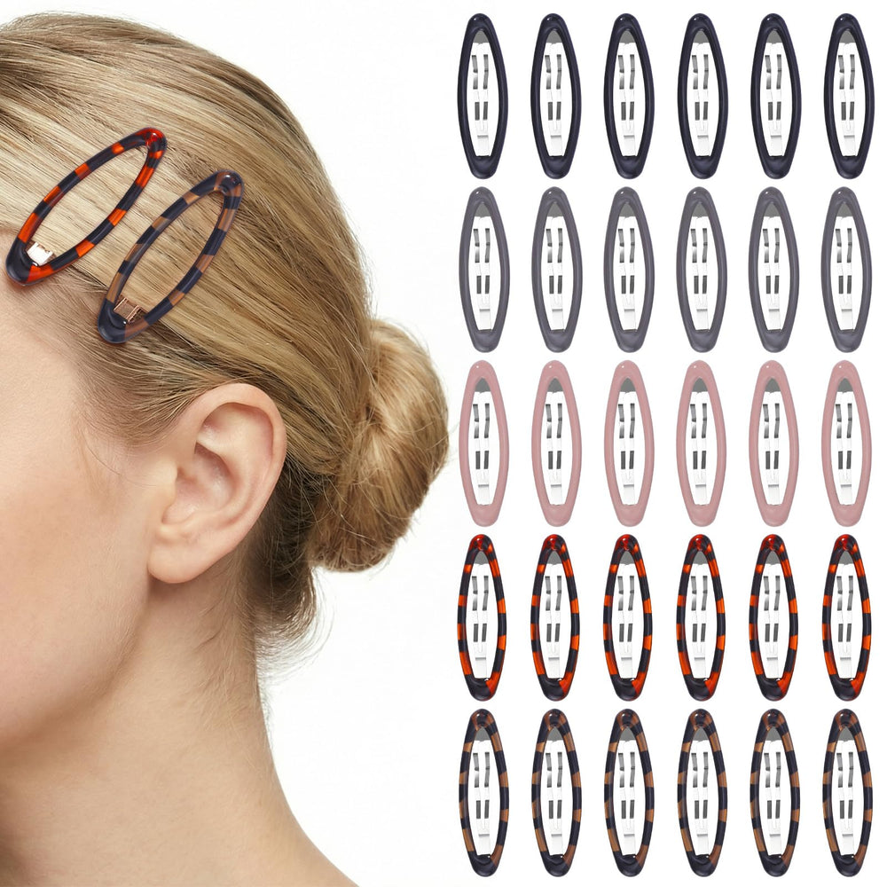 Obeoby snap hair clip in oval tortoise shell for secure daily styling