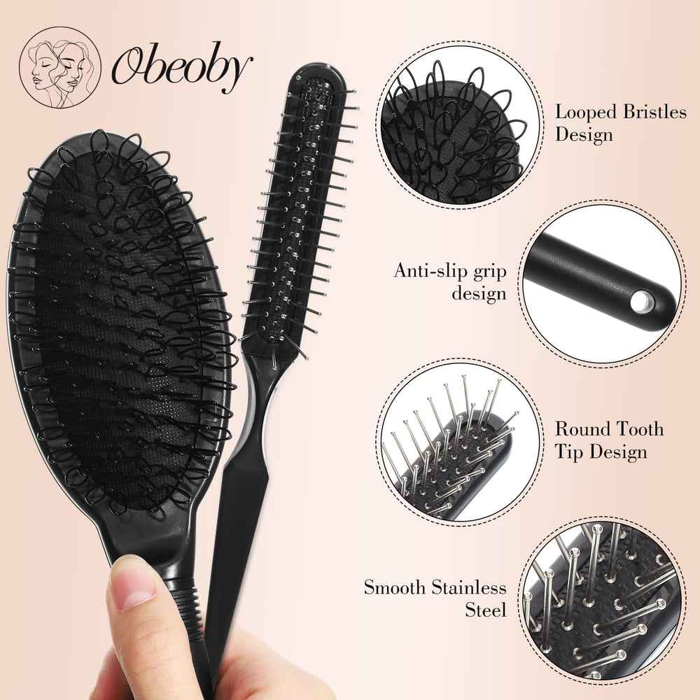 OBEOBY fine-handled comb eases smoothing on all wig textures.