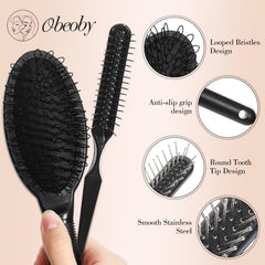 OBEOBY fine-handled comb eases smoothing on all wig textures.