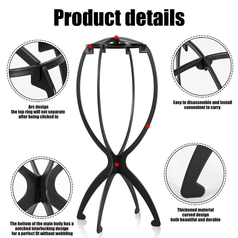 obeoby durable plastic wig stand supports secure wig placement during drying.