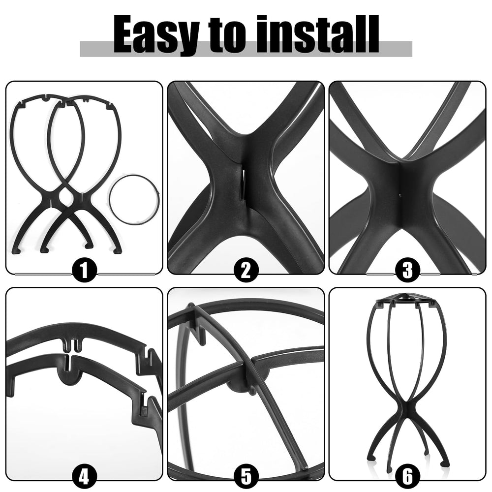 obeoby wig stand easy to assemble with simple cross-groove design.