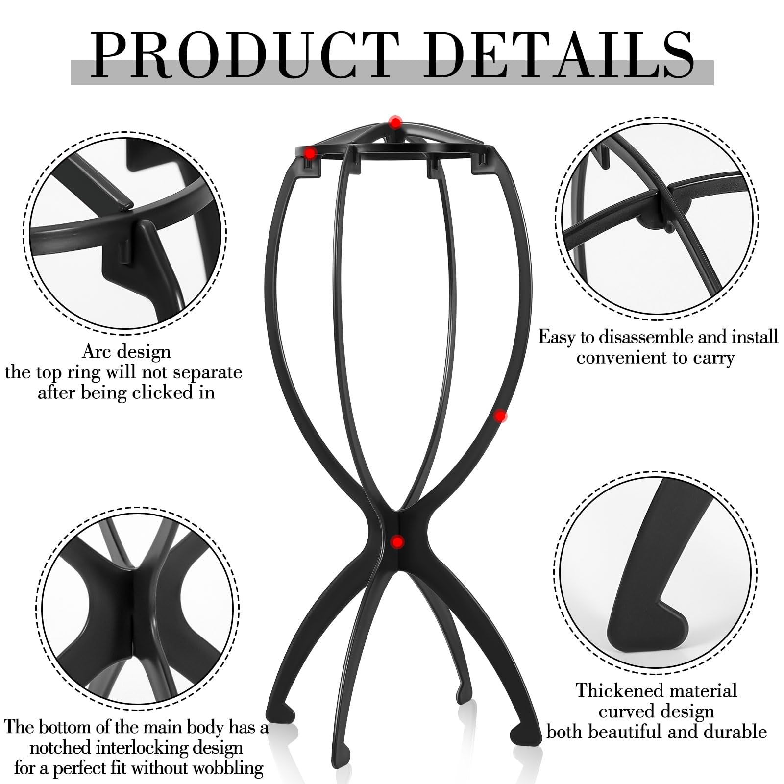 obeoby wig stand height 13.8 inches fits many wigs for stability