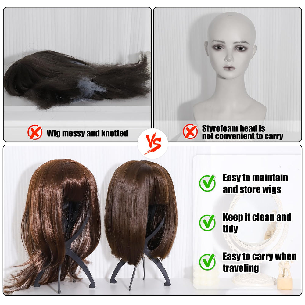 obeoby wig stand hollow design speeds wig drying after wash.