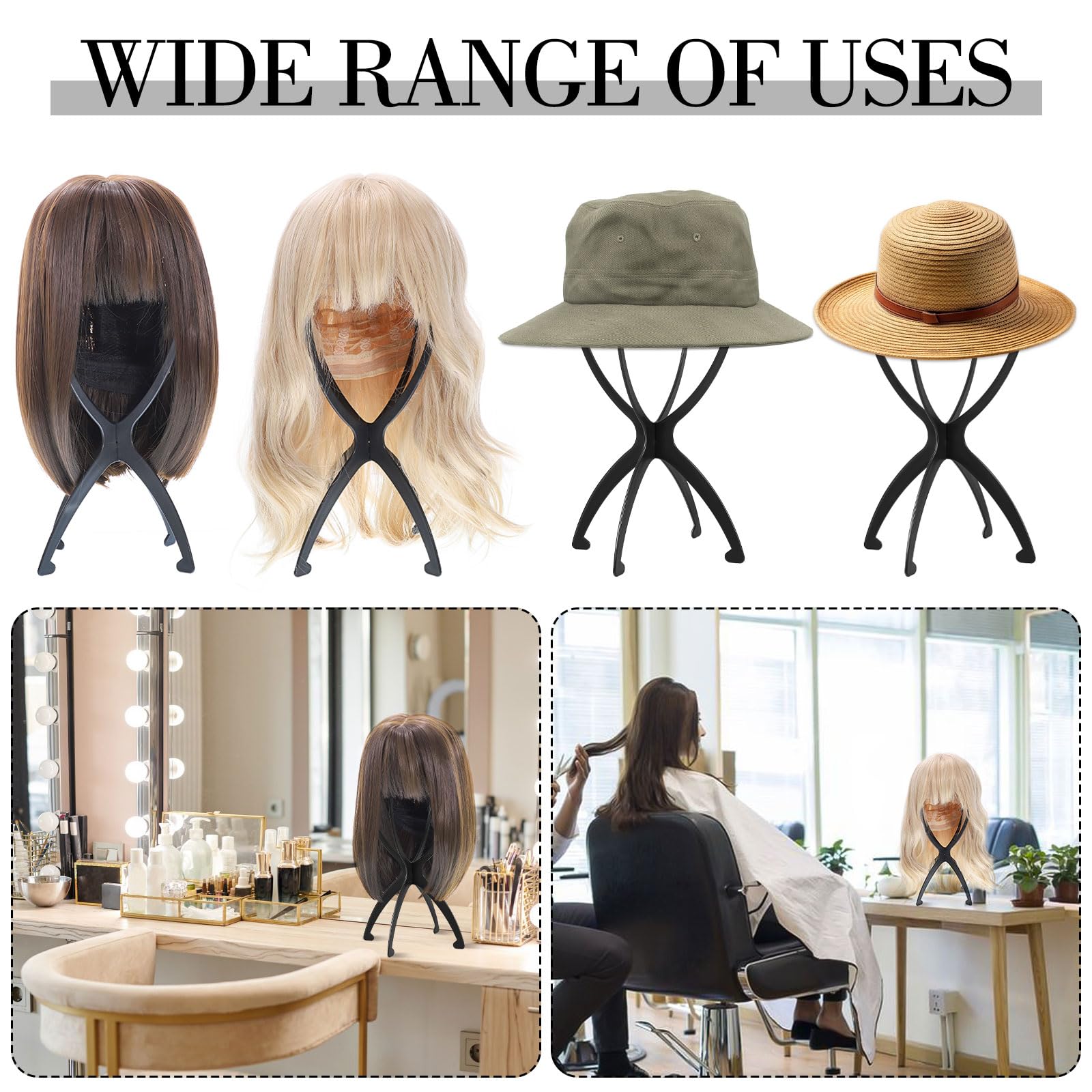 obeoby wig stand ideal for travel, home, or salon use